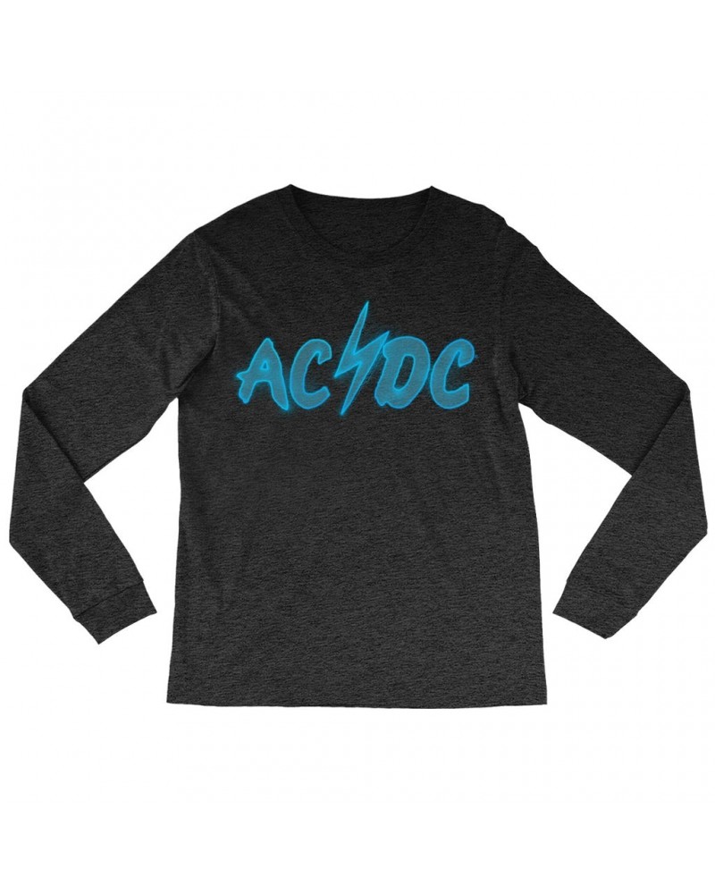 AC/DC Heather Long Sleeve Shirt | Electric Logo Shirt $12.58 Shirts