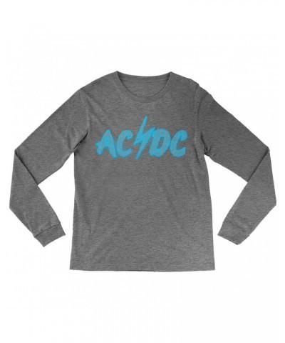 AC/DC Heather Long Sleeve Shirt | Electric Logo Shirt $12.58 Shirts