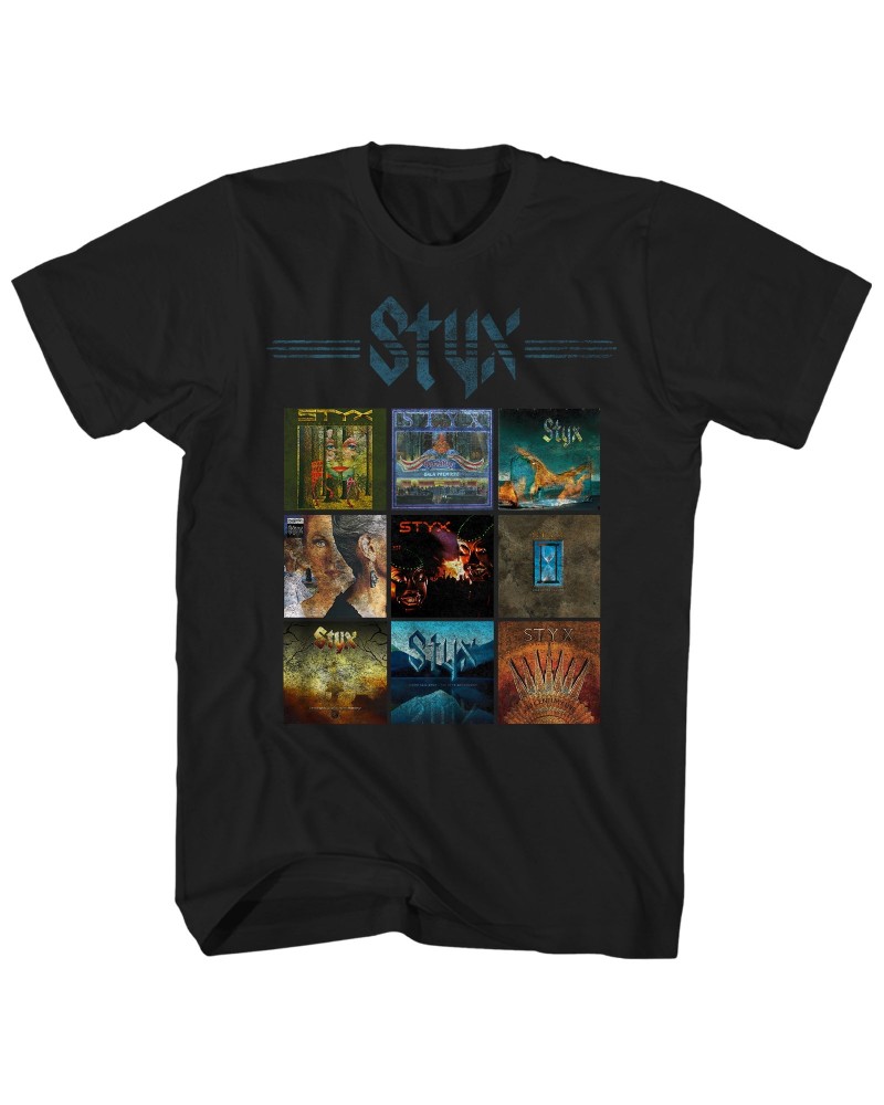 Styx T-Shirt | Album Art Grid Shirt $3.14 Shirts