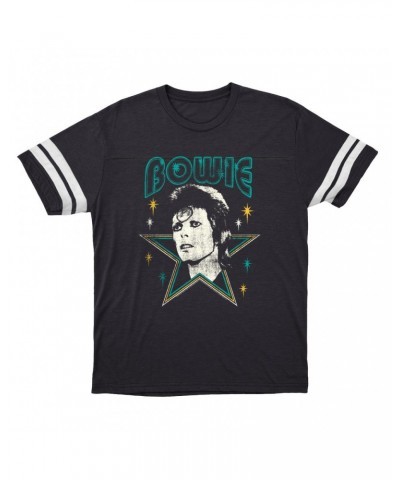 David Bowie T-Shirt | Star Power Distressed Football Shirt $16.15 Shirts