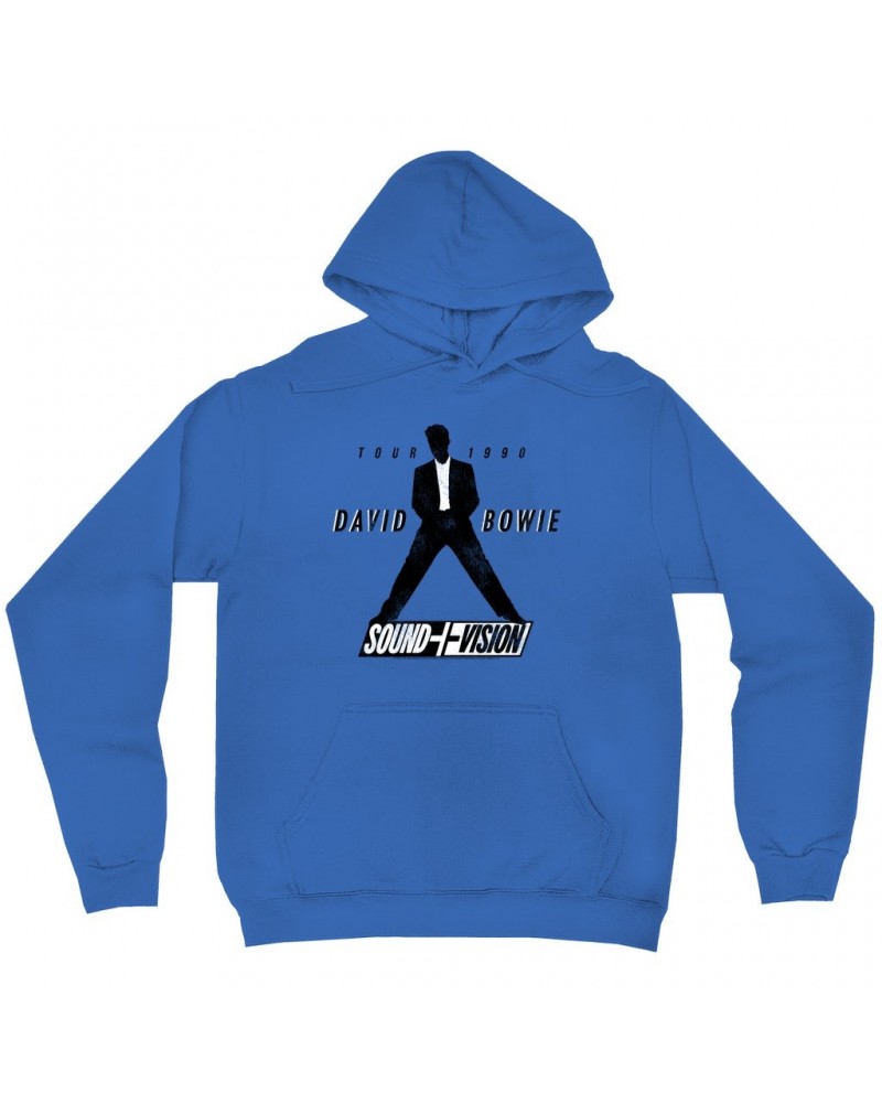 David Bowie Hoodie | 1990 Sound + Vision Tour Logo Image Hoodie $16.78 Sweatshirts