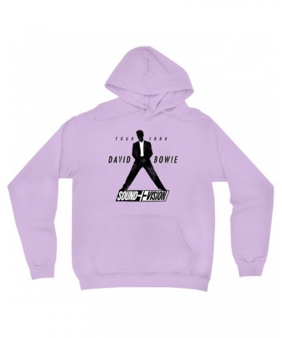 David Bowie Hoodie | 1990 Sound + Vision Tour Logo Image Hoodie $16.78 Sweatshirts