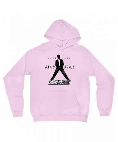 David Bowie Hoodie | 1990 Sound + Vision Tour Logo Image Hoodie $16.78 Sweatshirts