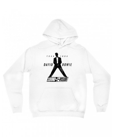 David Bowie Hoodie | 1990 Sound + Vision Tour Logo Image Hoodie $16.78 Sweatshirts