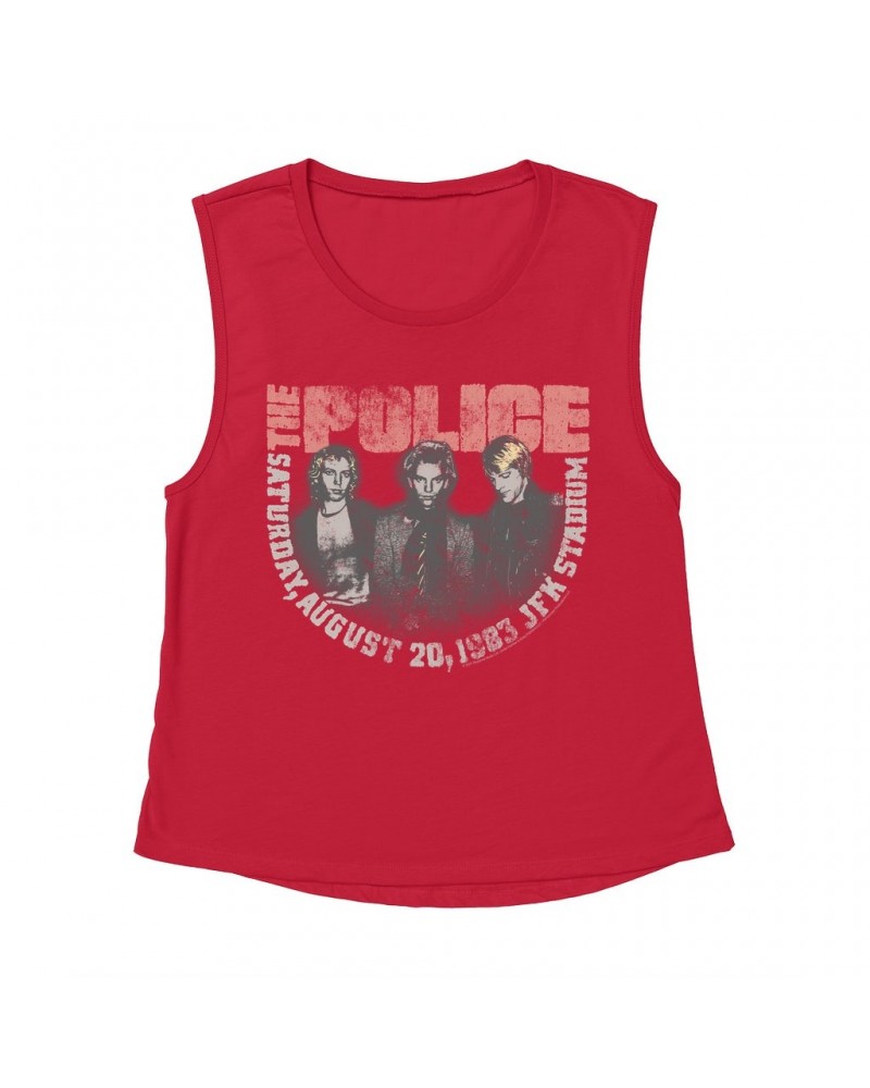 The Police Ladies' Muscle Tank Top | JFK Statium 1983 Concert Distressed Shirt $10.87 Shirts