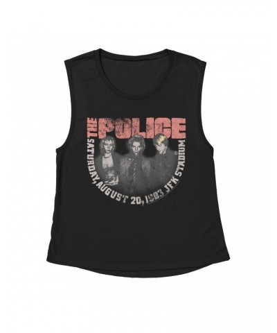 The Police Ladies' Muscle Tank Top | JFK Statium 1983 Concert Distressed Shirt $10.87 Shirts