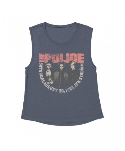 The Police Ladies' Muscle Tank Top | JFK Statium 1983 Concert Distressed Shirt $10.87 Shirts