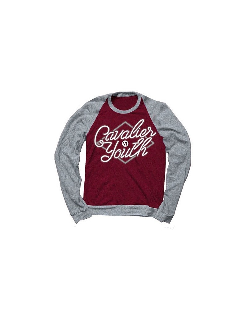 You Me At Six Cavalier Youth Raglan Maroon/Grey Crew Sweatshirt $17.48 Kids