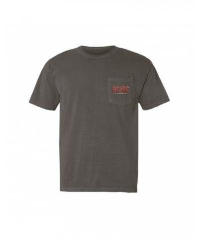 AC/DC T-Shirt | Let There Be Rock 1977 Design Distressed Pocket T-shirt $11.08 Shirts