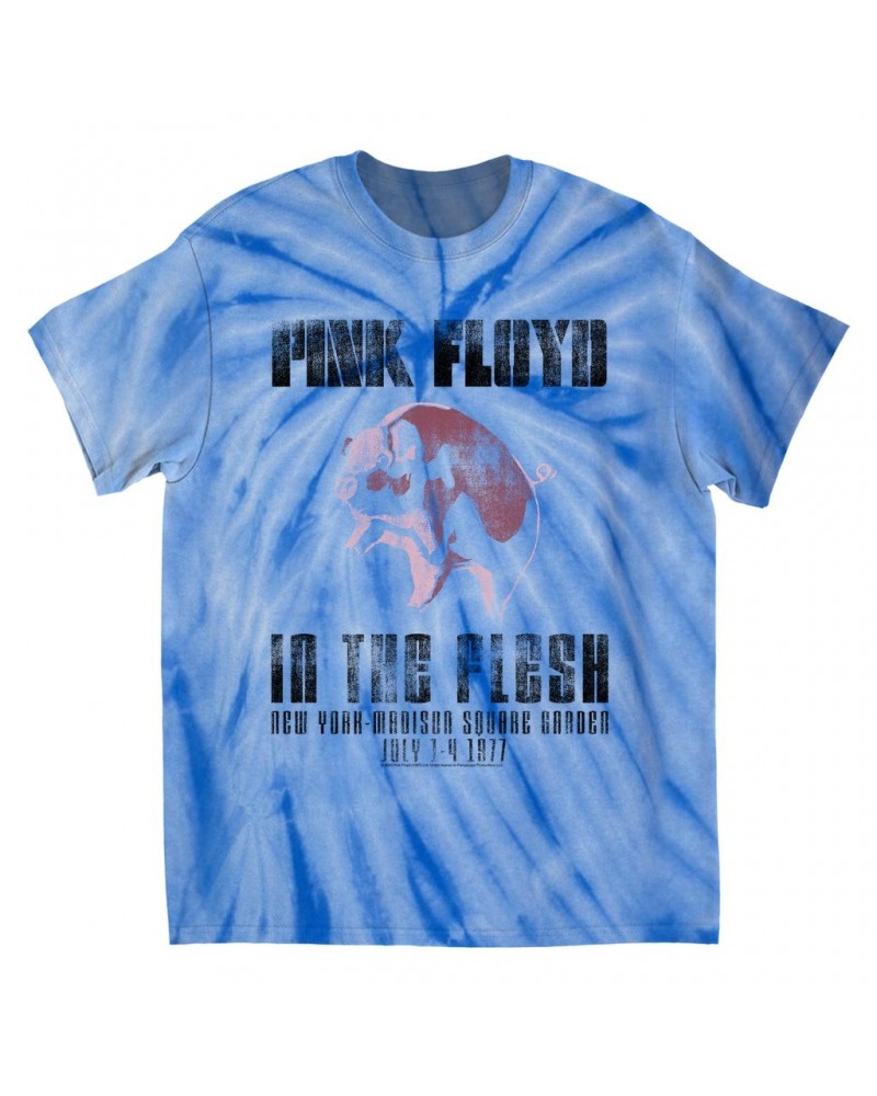 Pink Floyd T-Shirt | In The Flesh 1977 NYC Madison Square Garden Concert Tie Dye Shirt $8.62 Shirts