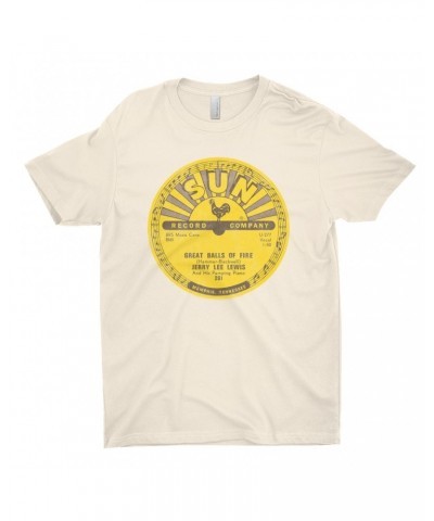 Jerry Lee Lewis T-Shirt | Great Balls Of Fire Record Label Distressed Shirt $8.73 Shirts