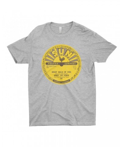 Jerry Lee Lewis T-Shirt | Great Balls Of Fire Record Label Distressed Shirt $8.73 Shirts