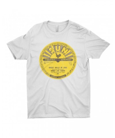 Jerry Lee Lewis T-Shirt | Great Balls Of Fire Record Label Distressed Shirt $8.73 Shirts