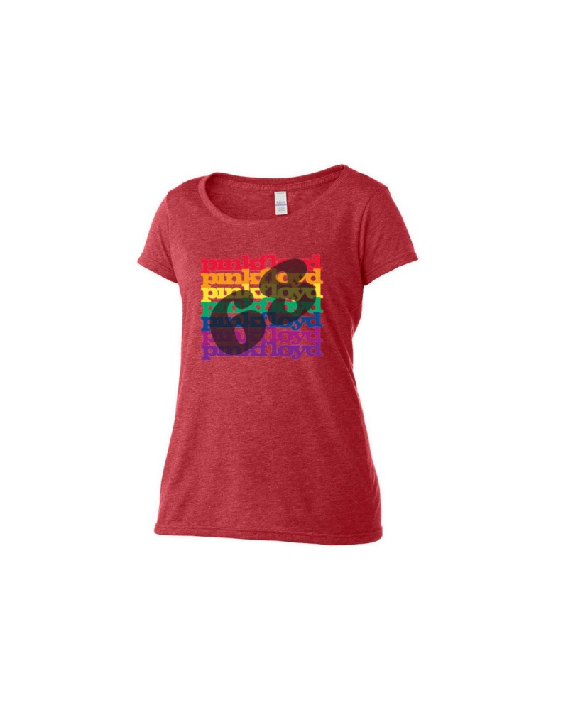 Pink Floyd Women's Scoop Neck Rainbow '68 T-Shirt $12.00 Shirts