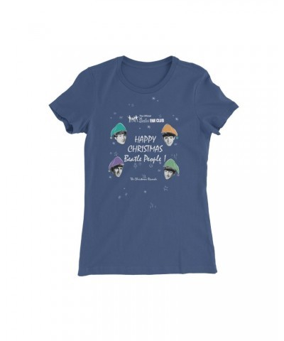 The Beatles Happy Christmas Blue Juniors T-Shirt $11.40 Shirts