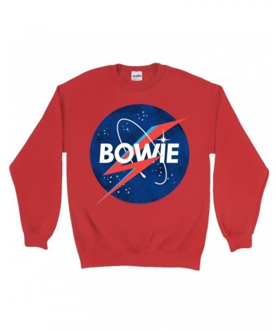 David Bowie Sweatshirt | Bowie NASA Inspired Logo Sweatshirt $16.43 Sweatshirts