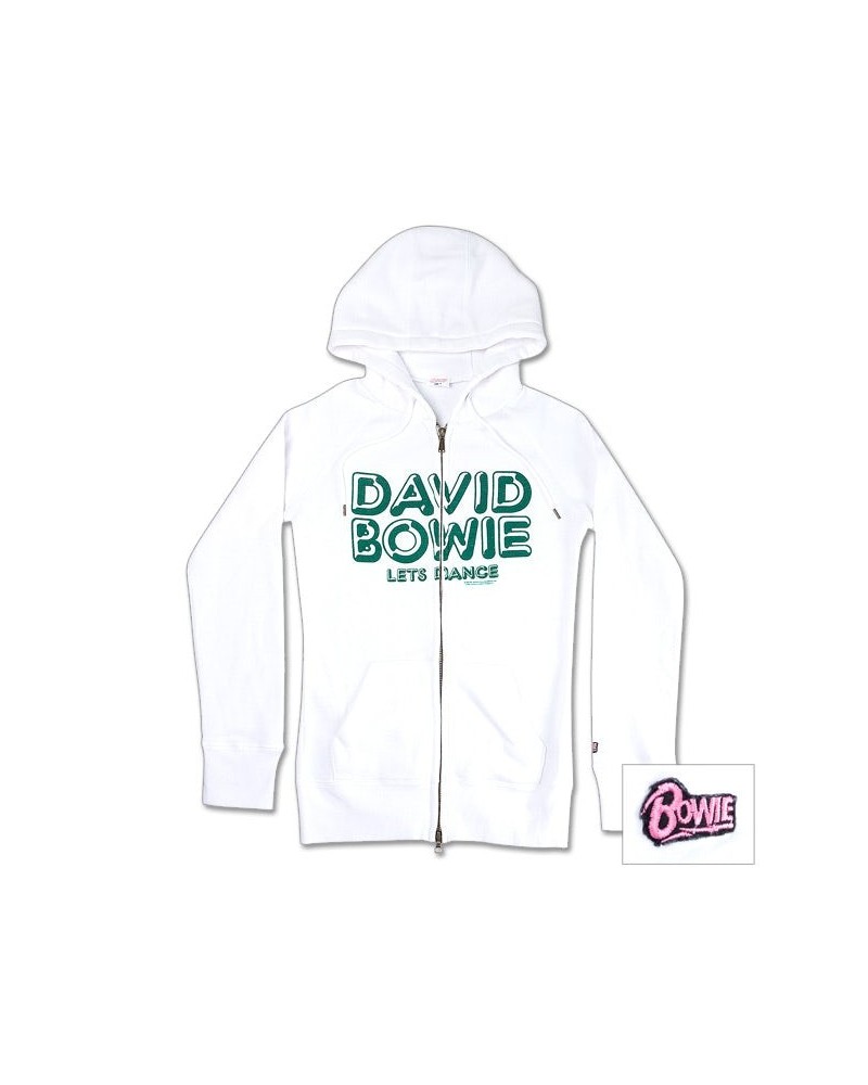 David Bowie Women's White Let's Dance Hoodie $37.50 Sweatshirts