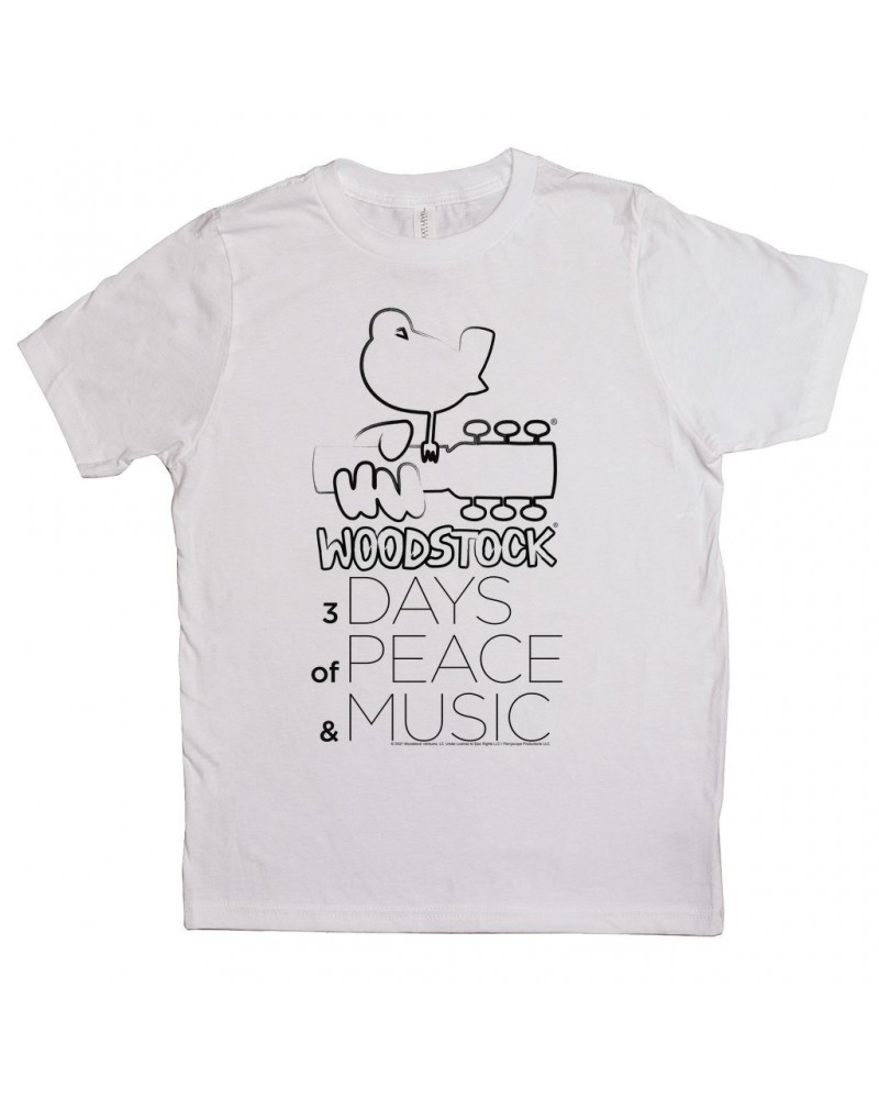 Woodstock Kids T-Shirt | 3 Days Of Peace And Music Drawing Kids Shirt $11.25 Kids