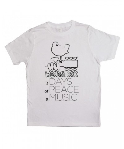 Woodstock Kids T-Shirt | 3 Days Of Peace And Music Drawing Kids Shirt $11.25 Kids