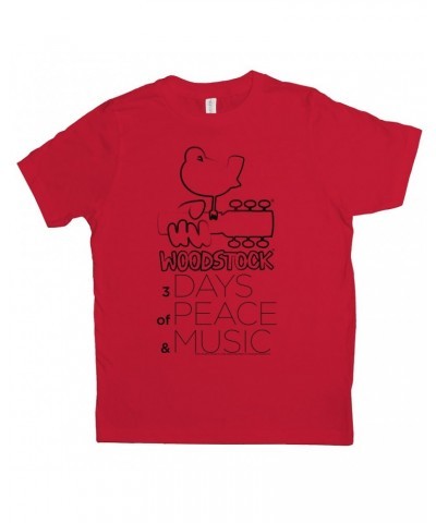 Woodstock Kids T-Shirt | 3 Days Of Peace And Music Drawing Kids Shirt $11.25 Kids