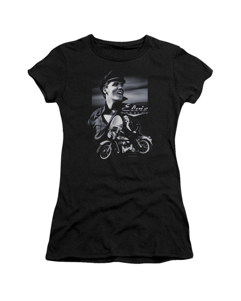 Elvis Presley Juniors Shirt | MOTORCYCLE Juniors T Shirt $6.30 Shirts