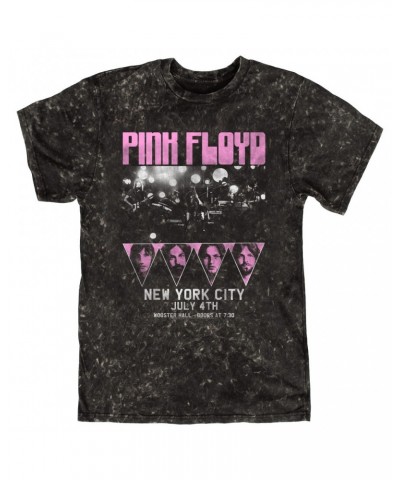 Pink Floyd T-shirt | New York City 4th Of July Concert Poster Pink Mineral Wash Shirt $9.58 Shirts