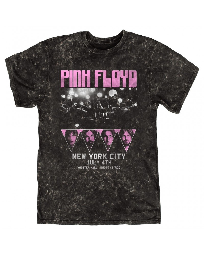 Pink Floyd T-shirt | New York City 4th Of July Concert Poster Pink Mineral Wash Shirt $9.58 Shirts