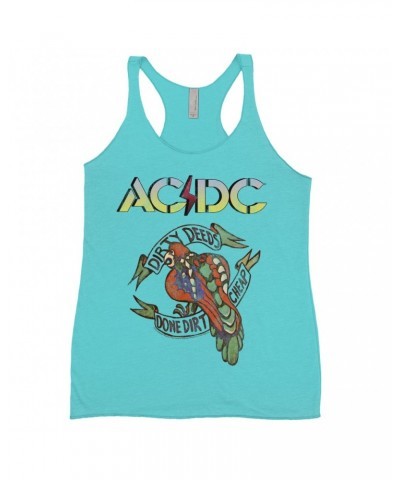 AC/DC Bold Colored Racerback Tank | Dirty Deeds Done Dirt Cheap Tattoo Design Shirt $11.87 Shirts