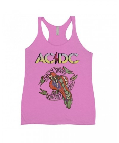 AC/DC Bold Colored Racerback Tank | Dirty Deeds Done Dirt Cheap Tattoo Design Shirt $11.87 Shirts