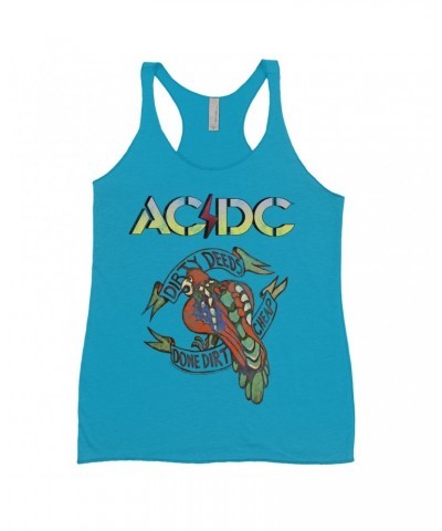 AC/DC Bold Colored Racerback Tank | Dirty Deeds Done Dirt Cheap Tattoo Design Shirt $11.87 Shirts