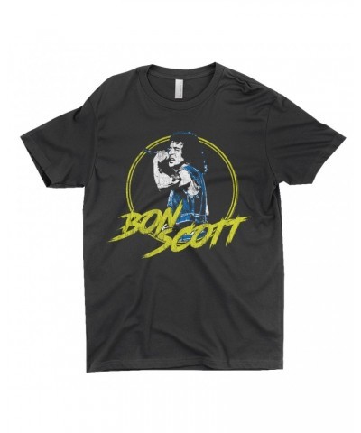 Bon Scott T-Shirt | Circular Pop Art Yellow Shirt $9.73 Shirts