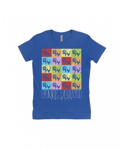 Pink Floyd Ladies' Boyfriend T-Shirt | Animals Album Pop Art Distressed Shirt $11.23 Shirts